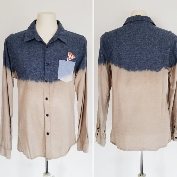 🍕 Refashioned Pizza Pocket Button Down (S/M) - Picture 2 of 4